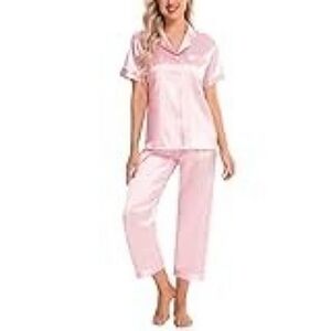 Pink Satin Pajama Set
